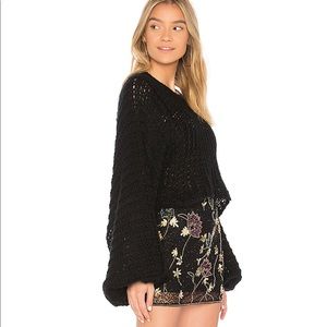 Raga Candace Crochet Knit Sweater in Black